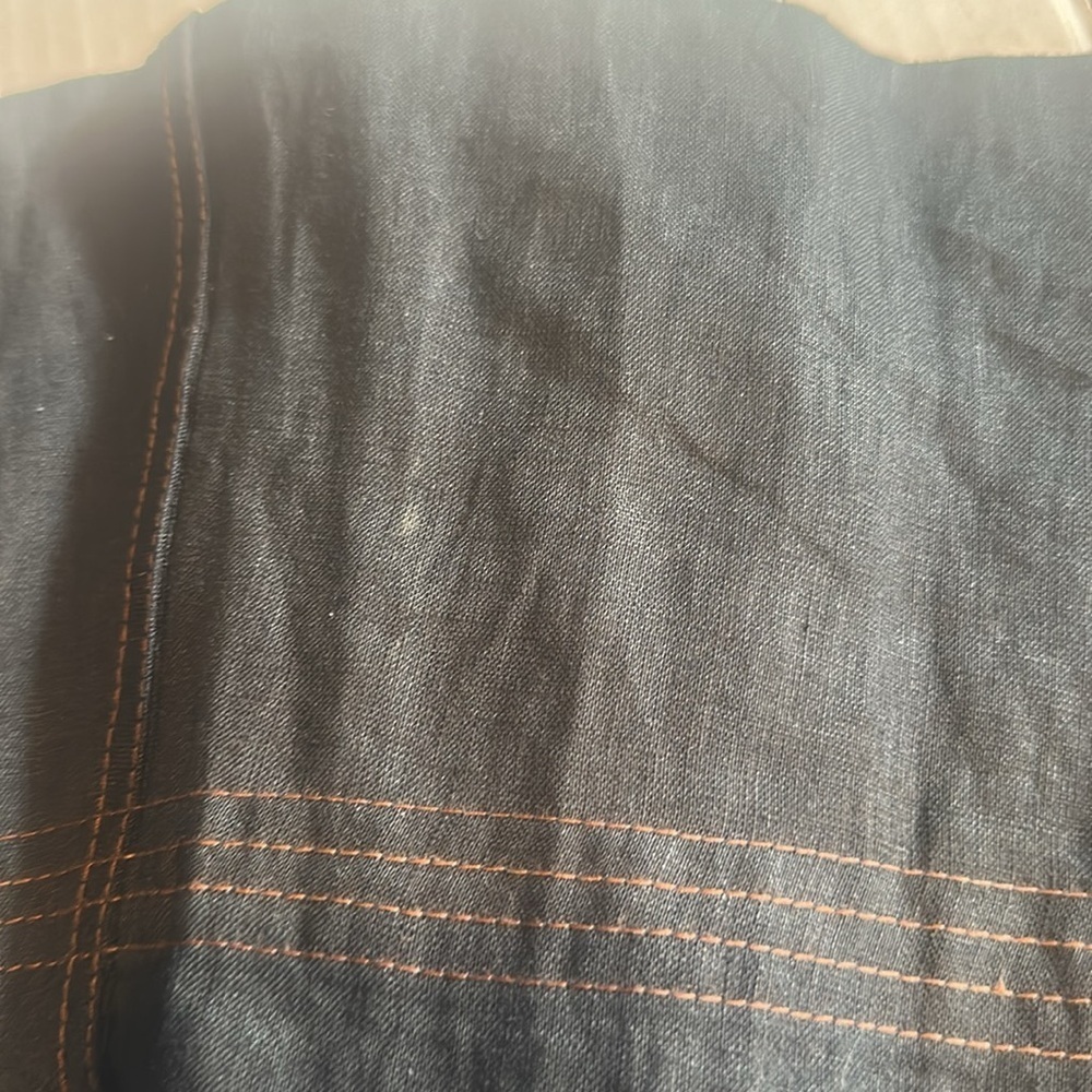 Talbots below the knee Black Dress w copper stitching look pockets button down - Picture 16 of 16